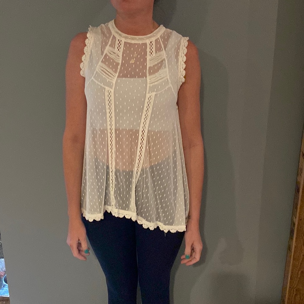Small free people sheer tunic gorgeous victorian like